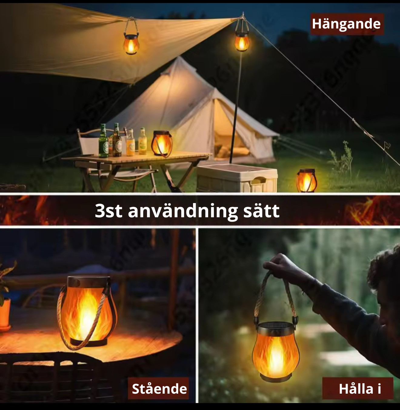 Solflame™ | Solcellsdriven utomhuslampa