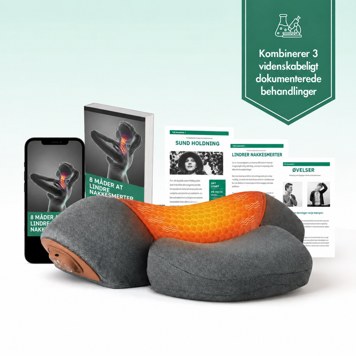 Nexora™ | 3-i-1 nackstöd med värme och massage