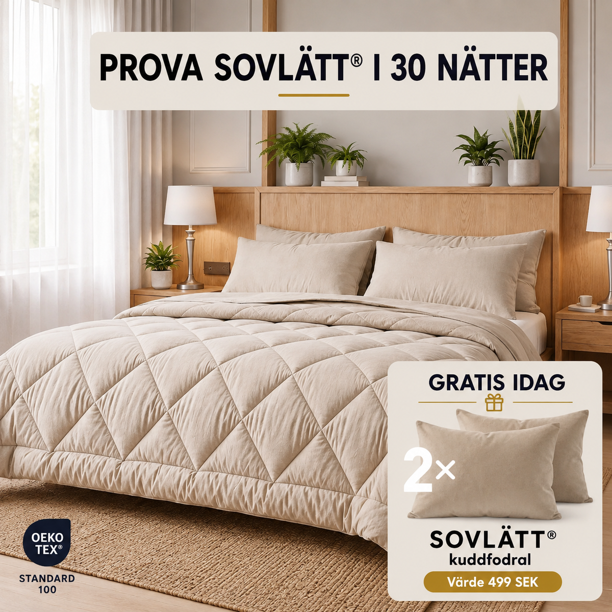 Sovelia™ | Tvättbart allt-i-ett-täcke utan påslakan