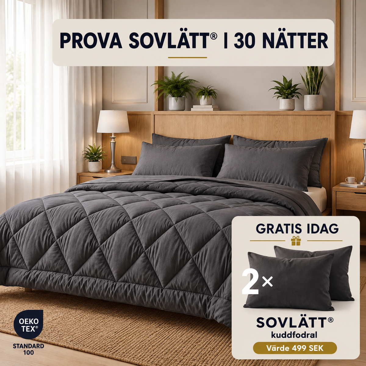 Sovelia™ | Tvättbart allt-i-ett-täcke utan påslakan