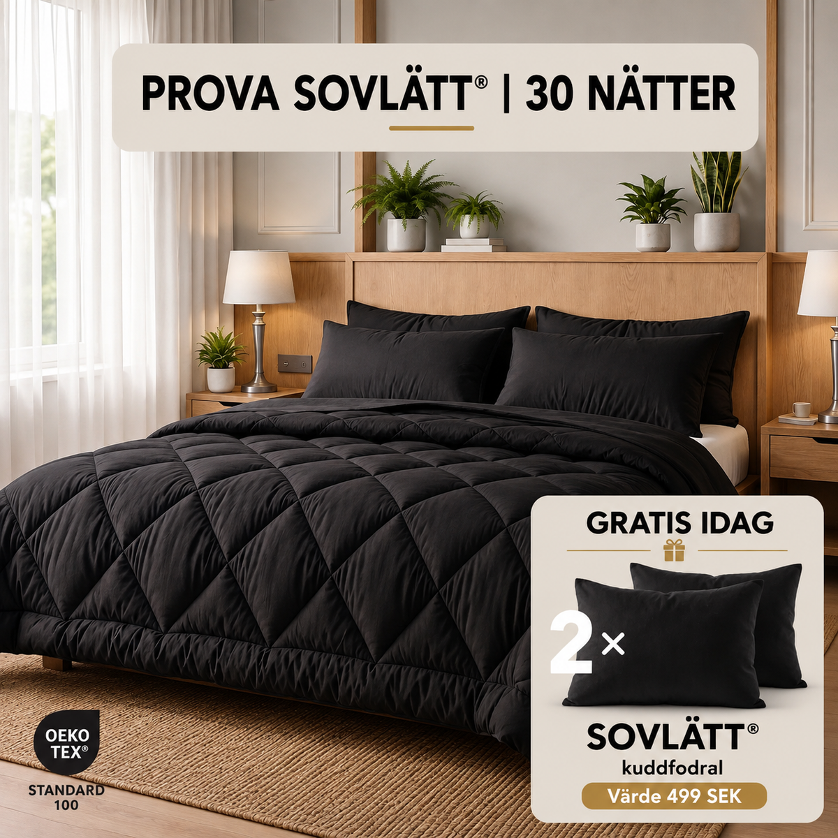 Sovelia™ | Tvättbart allt-i-ett-täcke utan påslakan