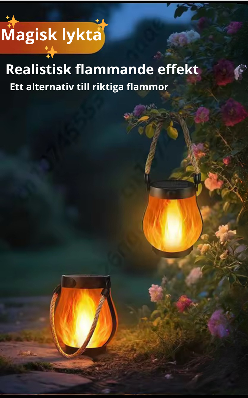 Solflame™ | Solcellsdriven utomhuslampa