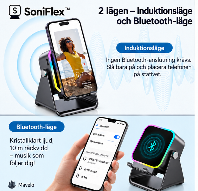 SoniFlex™ | 5-i-1 Bluetooth-högtalare med smart mobilstativ