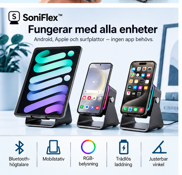 SoniFlex™ | 5-i-1 Bluetooth-högtalare med smart mobilstativ