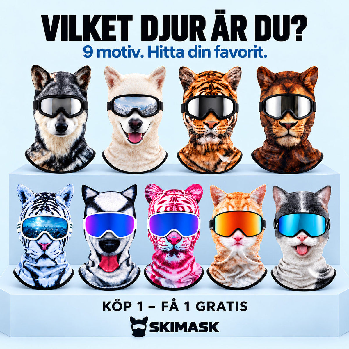 FrostPaws™ | 3D-skidmask med öron