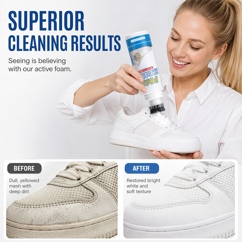 🔥 50 % RABATT! 🧼 Sköljfri skumrengörare med borste – enkel rengöring utan extra verktyg för hela hemmet ✨