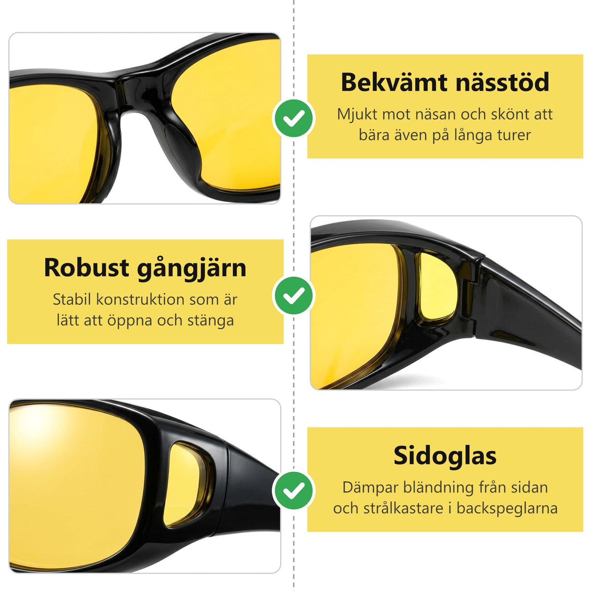 Noxiva™ | Polariserade överdragsglasögon för nattkörning