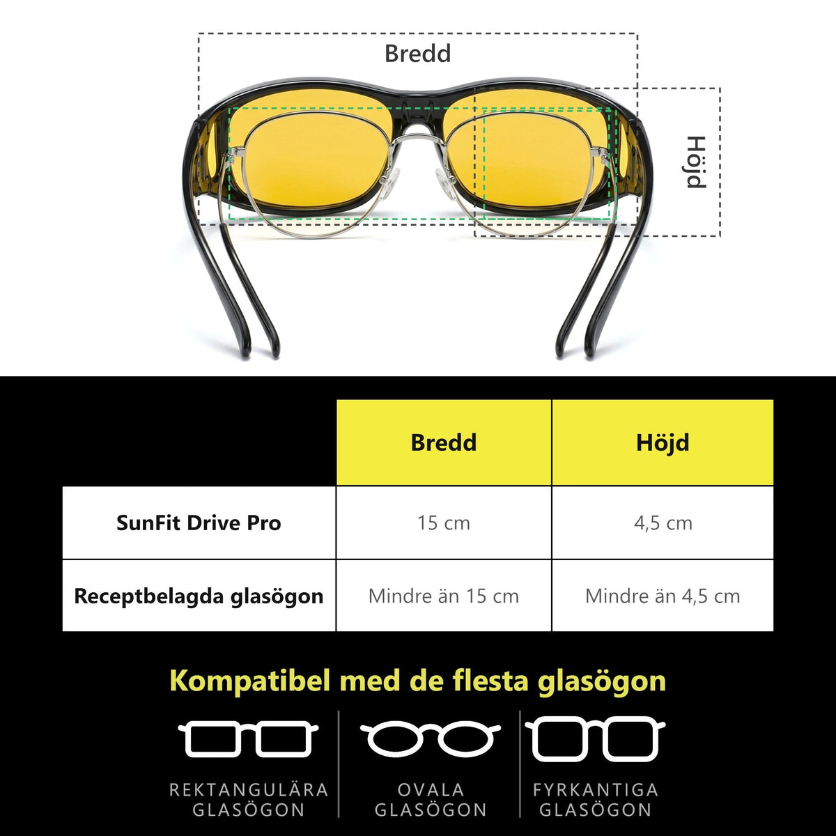 Noxiva™ | Polariserade överdragsglasögon för nattkörning